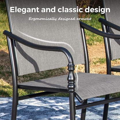 MIXPATIO 9pc Patio Dining Set, 83" Rectangular Table, Textilene Chairs