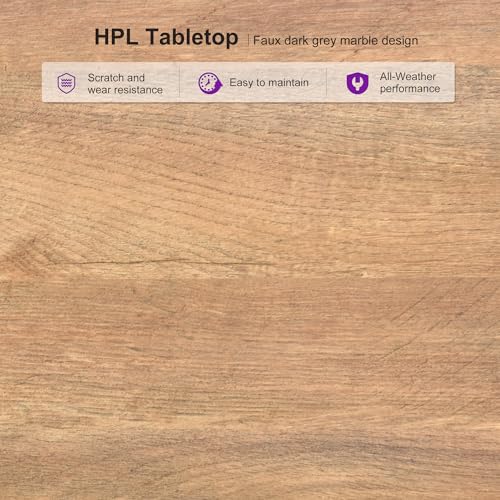PURPLE LEAF 11 Pieces Large Outdoor Dining Set Patio Table and Chairs Set Aluminum Wicker Rattan Patio Furniture Set for Lawn Garden Backyard Brown