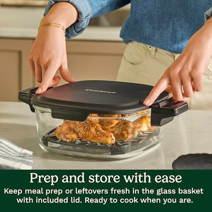 Cuisinart ClearView 4-Quart Air Fryer with Glass Basket and PFAS-Free Ceramic Nonstick Crisper Plate, 5 Cooking Functions, 2 Custom Presets, Adjustable Temperature up to 450°F, 3-Year Warranty, AFC-4