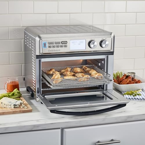 Cuisinart Air Fryer Toaster Oven with Extra-Large Capacity, 1800W Stainless Steel Oven with Digital Display, Bake, Broil, Roast & Air Fry Options, Adjustable Temperature, TOA-95NAS