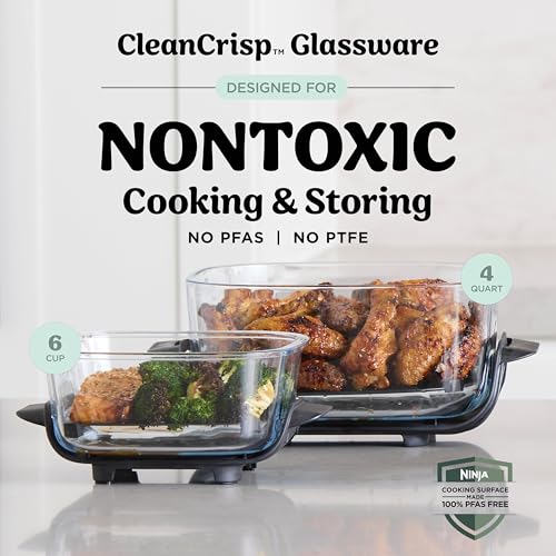 Ninja Crispi Glass Air Fryer, 4-in-1, Green, FN101SG