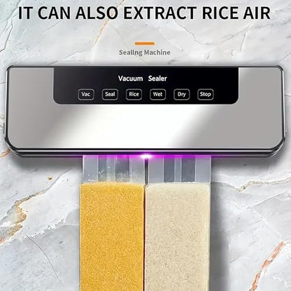 Food Storage Vacuum Sealer Machine, 30 Vacuum Seal Bags for Food, 75KPA Strong Suction, Dry/Wet 5 Modes, Digital Countdown Timer, Compact Lightweight, Ideal for Home Kitchen Use
