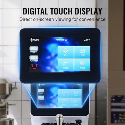 VEVOR Commercial Ice Cream Machine, 1000W Single Flavor Soft Serve Ice Cream Maker, 10.6 QT/H Yield, 4L Hopper & 1.6L Cylinder, Touch Screen, Auto Clean & Pre-Cooling, Countertop Restaurant Snack Bar