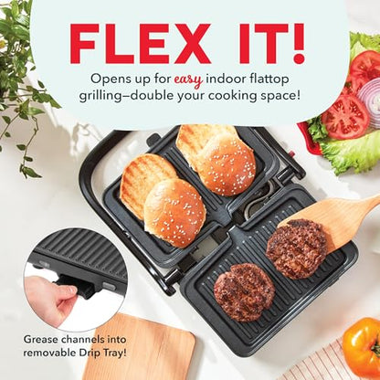 Dash MultiMaker Flex Press Grill System, Removable Plates, Forged Iron