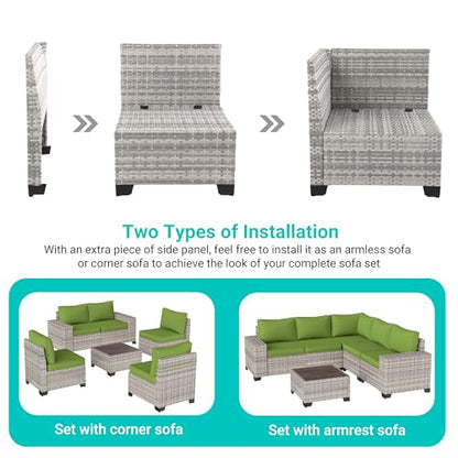 Outdoor Patio Furniture Set PE Wicker Rattan Outdoor Sectional Sofa