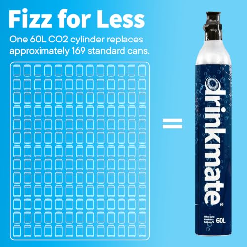Drinkmate OmniFizz Sparkling Water Maker & Soda Streaming Machine | Carbonates Any Drink | PREMIUM KIT | Includes Four 60L CO2 Cartridges + One BPA-Free Bottle (Matte Black)