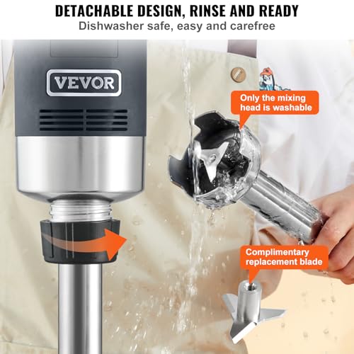 VEVOR Commercial Immersion Blender, 500 Watt 20Inch Heavy Duty Hand Mixer, Variable Speed Mixer with 304 Stainless Steel Blade, Multi-Purpose Portable Mixer for Soup, Smoothie, Puree, Baby Food