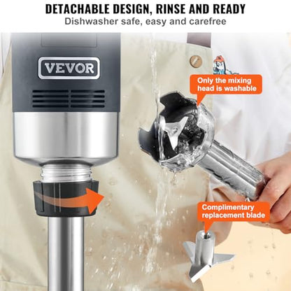 VEVOR Commercial Immersion Blender, 500 Watt 20Inch Heavy Duty Hand Mixer, Variable Speed Mixer with 304 Stainless Steel Blade, Multi-Purpose Portable Mixer for Soup, Smoothie, Puree, Baby Food