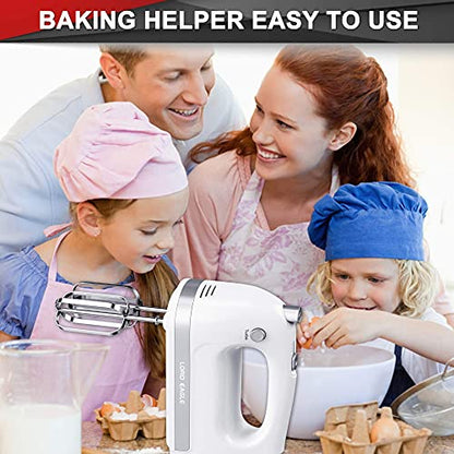 Lord Eagle Hand Mixer Electric Handheld 400W, 5-Speed Lightweight Kitchen Mixer with Storage Case, 5 Stainless Steel Attachments for Baking Cake Egg Cream Food Beater, Turbo+Eject Button