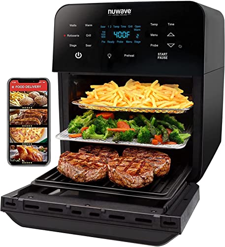 Nuwave Brio Air Fryer Oven, 15.5Qt X-Large Family Size, Powerful 1800W