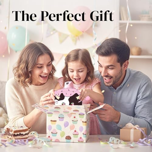 Cooler Concepts 1.2 Qt Cow Electric Ice Cream Maker for Kids - Best Countertop Ice Cream Machine for Homemade Soft Serve, Sorbet, Gelato, Frozen Yogurt - Fun Desserts for Families, Easy to Clean