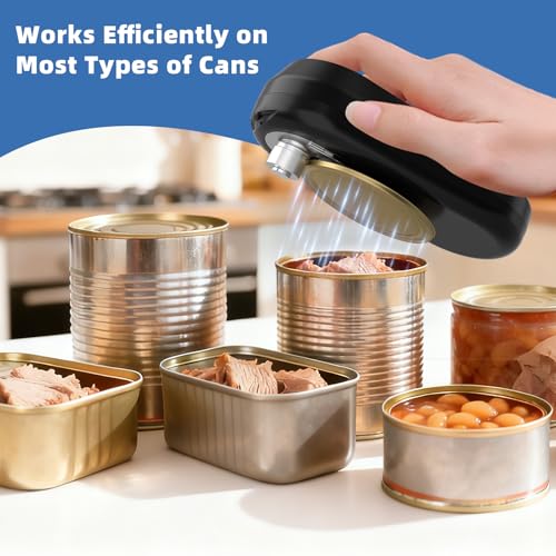 EROBSKJ Electric Can Opener, Rechargeable Can Openers for Seniors & Arthritis, One-Touch Automatic Can Opener, Hands-Free, Smooth Edge, Compact, Kitchen Gadgets