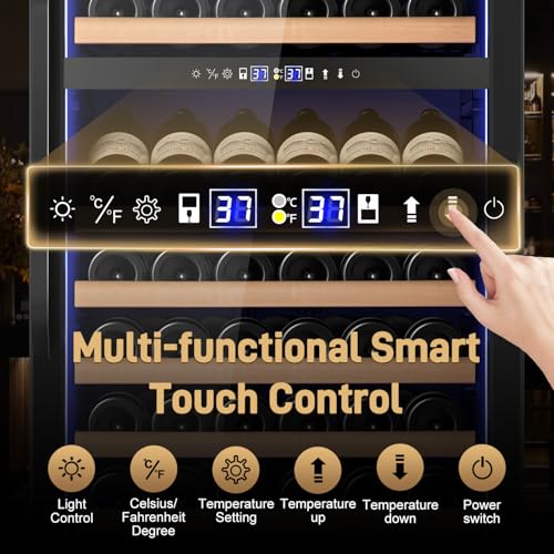 Velivi 24" Inch Dual-Zone Wine Fridge Freestanding/Built-in Wine Cooler