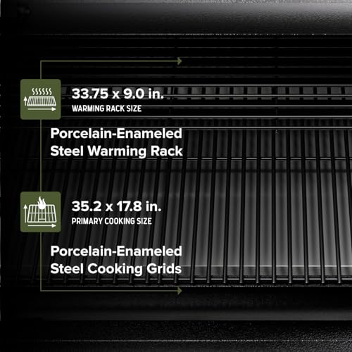 Oakford 930 Wood Pellet Grill with 930 SQ In Cooking Area, Steel Wire Grates, I-Site View Indicator, Heavy Duty Pellet Smoker Grill with Bluetooth Connectivity - 910-0509