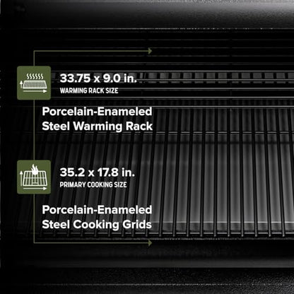 Oakford 930 Wood Pellet Grill with 930 SQ In Cooking Area, Steel Wire Grates, I-Site View Indicator, Heavy Duty Pellet Smoker Grill with Bluetooth Connectivity - 910-0509