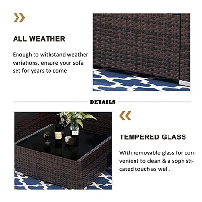 Vakollia 13 Pieces Patio Furniture Set with 44" Propane Gas Fire Pit Table