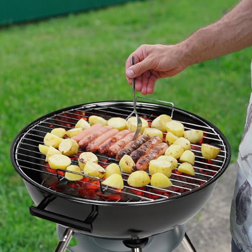 paxlloonge Charcoal Grills, Outdoor BBQ Grill with Side Table, Charcoal Grill with Wheels for Outdoor Grilling/Tabletop Cooking-Red