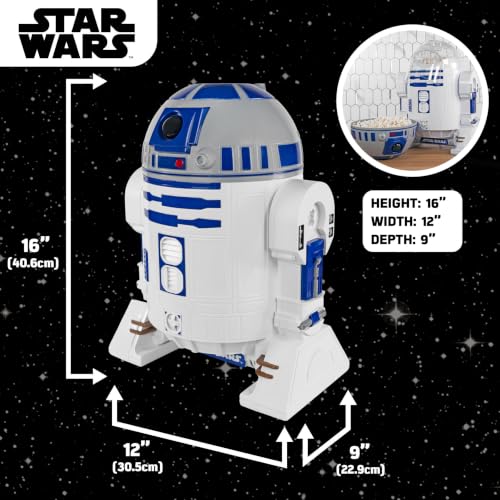 Uncanny Brands Star Wars R2D2 Popcorn Maker- Fully Operational Droid Kitchen Appliance