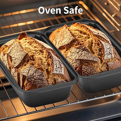 Novery 2PCS Nonstick Bread Pan - 8” x 4” Carbon Steel Loaf Baking Pans, Dishes，Rectangle Baking Supplies for Homemade Bread, Meatloaf, Cakes, Sourdough, Brownies, and Lasagnas