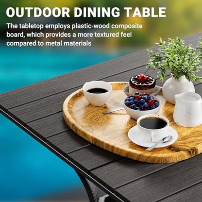 LEVELEVE 5 Piece Outdoor Patio Dining Set with 4 Swivel Dining Chairs & 1 Large Round Dining Table,Bistro Furniture Set for Lawn, Garden, Deck, Backyard and Porch