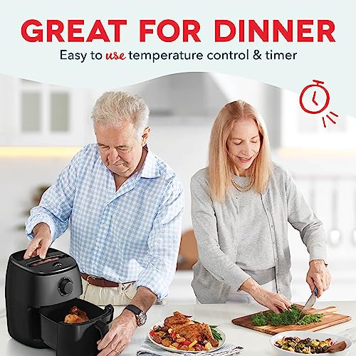 Dash Tasti-Crisp Small Air Fryer, 2.6 Quart, 1-2 People, Black