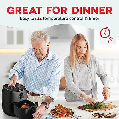 Dash Tasti-Crisp Small Air Fryer, 2.6 Quart, 1-2 People, Black