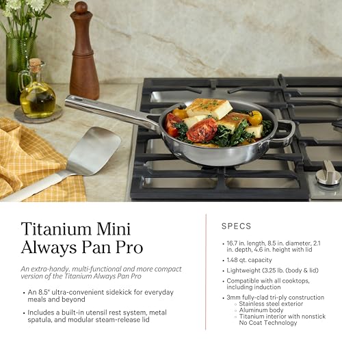 Our Place Titanium Pro Cookware Set | 10-Piece Pots and Pans Set with Always Pan Pro, Perfect Pot Pro & Minis | Non-Toxic No-Coating Nonstick | Induction & Oven-Safe up to 1000°F | Chrome
