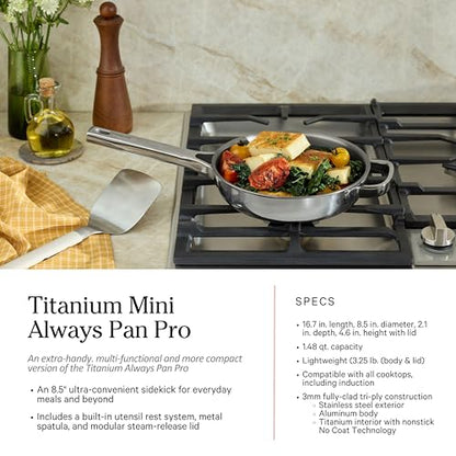 Our Place Titanium Pro Cookware Set | 10-Piece Pots and Pans Set with Always Pan Pro, Perfect Pot Pro & Minis | Non-Toxic No-Coating Nonstick | Induction & Oven-Safe up to 1000°F | Chrome