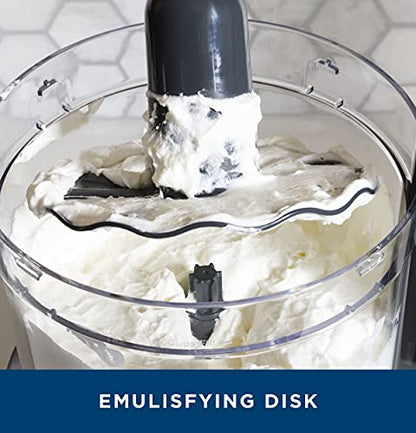 GE Food Processor, Large 12-Cup Vegetable Chopper for Shredding, Mincing, Dicing & Kneading Dough, 9 Stainless Steel Accessories, 550W Motor, 3 Speed, Dishwasher Safe