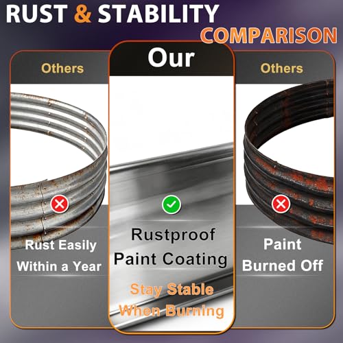 Fire Pit Ring for Outside Wood Burning, 60in Outdoor Fire Pit, Heavy Duty Steel Burn Pit for Backyard, Camping, Bonfire, Modern Style Large Metal Fire Pit Ring