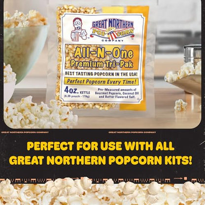 Popcorn Machine - Big Bambino Old-Fashioned Popper with 4-Ounce Kettle, Measuring Cups, Scoop, and Serving Cups by Great Northern Popcorn (Black)