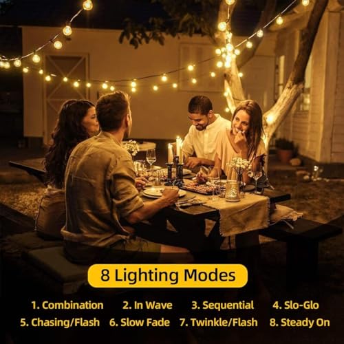 Solar String Lights, Small Crystal Ball ，Outdoor String Light 60 LED 40ft 8 Lighting Modes Waterproof Solar Powered Patio Solar Light for Garden Yard Porch Wedding Party Decor (Warm White)