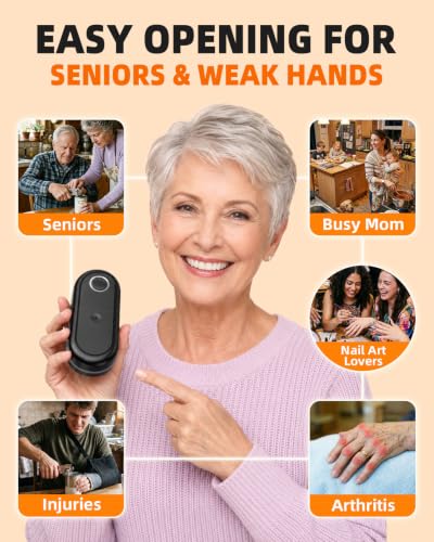 Electric Can Opener, One-Touch Automatic, Smooth Edge for Seniors