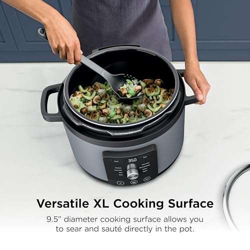 Ninja HyperHeat 9-in-1 Electric Pressure Cooker | 6.5 Qt Multi Cooker with Sear/Sauté, Slow Cooker, Rice Cooker, Sous Vide | 1200W | Fast Cooking, PFAS-Free Pot | Stone Purple | PC201SP