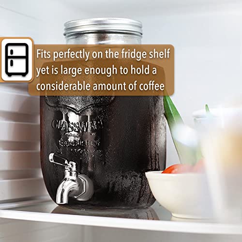 BTaT- 1 Gallon Cold Brew Coffee Maker, Thick Glass Pitcher
