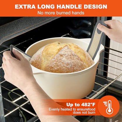 PLAPITATE Silicone Bread Sling for Dutch Oven Liners, Non Stick 2 PCS, Easy Clean Reusable Silicone Bread Baking Mat with Long Handles, Easy to Transfer Sourdough Bread, Round