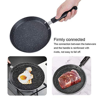 6 Inch Non-Stick Frying Pan with Non-Stick Coating, Egg Pan Omelette with Plastic Handle, Dishwasher Safe, Easy Cleanup, PFOA Free, Oven Safe Cooking Pan