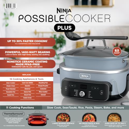 Ninja® PossibleCooker™ PRO Plus 11-in-1, 8.5-qt, Trace Blue, MC2002BL