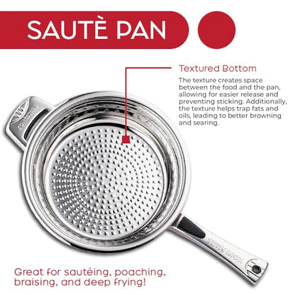 Swiss Inox 18-Piece Stainless Steel Cookware Set, Includes Induction Compatible Fry Pots, Pans, Saucepan, Casserole