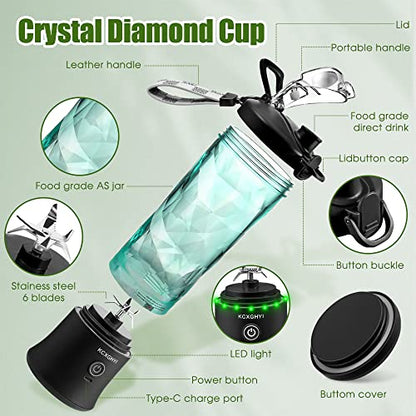 Portable Personal Blender for Smoothies,Juices,20oz Outdoor Sports,Family Travel（Black）