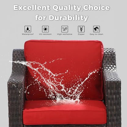 MeetLeisure Luxury 3 Seater Outdoor Patio Couch with Handwoven PE Wicker