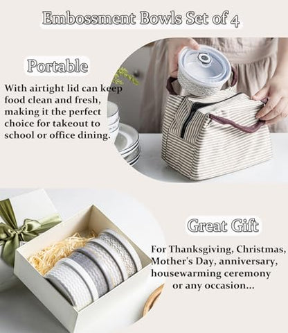 12 oz Ramekins with Lids Oven Safe, Creme Brulee Ramekins with Covers, Ceramic Small Baking Dishes Set of 4, Souffle Dishes Bowls Dishwasher Safe, Mothers Day Gifts for Mom