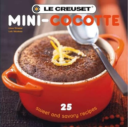 Le Creuset Stoneware Set of 4 Mini Cocottes with Cookbook, 8 oz. each, White