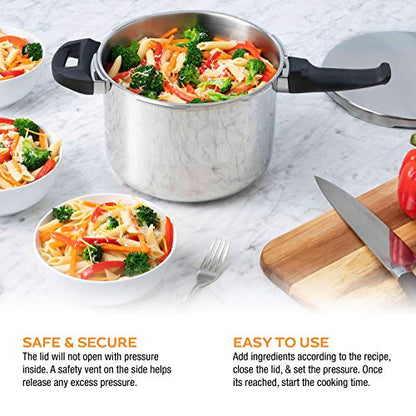 Zavor DUO 8-pc Pressure Canning Set - Pressure Cooker 10 Quart w/Complete Pressure Cooker Canning Kit, including Wide Mouth Canning Funnel, Canning Rack & 5 other Essential Canning Tools
