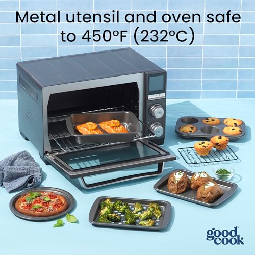 GoodCook Everyday Nonstick Toaster Oven 6-Piece Steel Bakeware Set, Gray