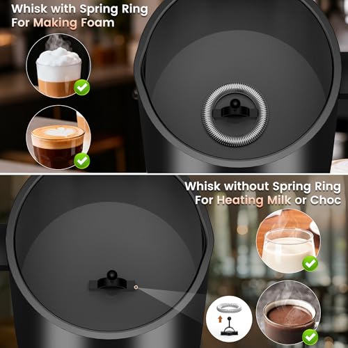 Kourice Milk Frother Electric, 4-in-1 Milk Frother and Steamer for Latte, Cappuccino, Hot & Cold Milk Froth Maker, Automatic Milk Steamer and Frother, Quiet One-Touch Operation, Easy to Clean
