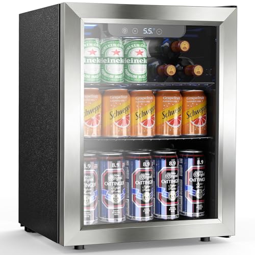 Electactic Mini Fridge 68 Can Beverage Refrigerator Cooler, 1.7 Cu.Ft Drink Fridge forSoda Wine Beer, Digital Temperature Control Cooler for Home, Dorm, Bar