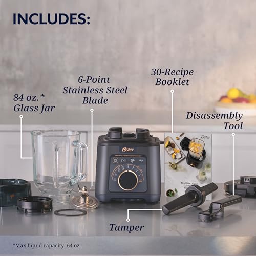 Titan Performance Blender for Smoothies, Salsa, and Soups, 84oz Glass Jar, 4 iBlend Preset Functions, 5 Manual Speeds, 2200-Watts, Reversible Motor Technology, Self-Cleaning Appliance