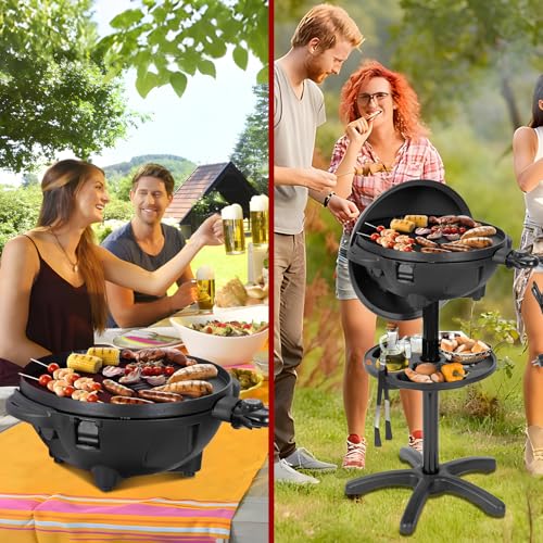 Electric Grill Outdoor/Indoor,Portable BBQ Grill with Nonstick Surface