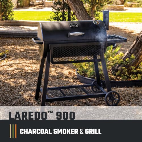 Oklahoma Joe’s Laredo Series 900 Offset Charcoal Smoker and Grill with 916 sq. in. Cooking Area in Black